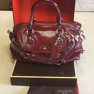 coach purse burgundy